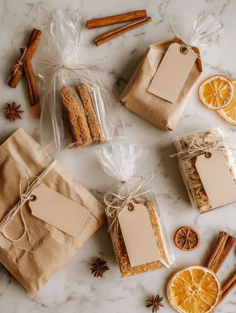 fall aesthetic baked goods ready for gifting
