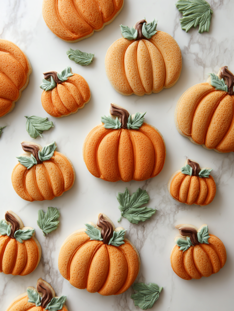 pumpkin decorated sugar cookies